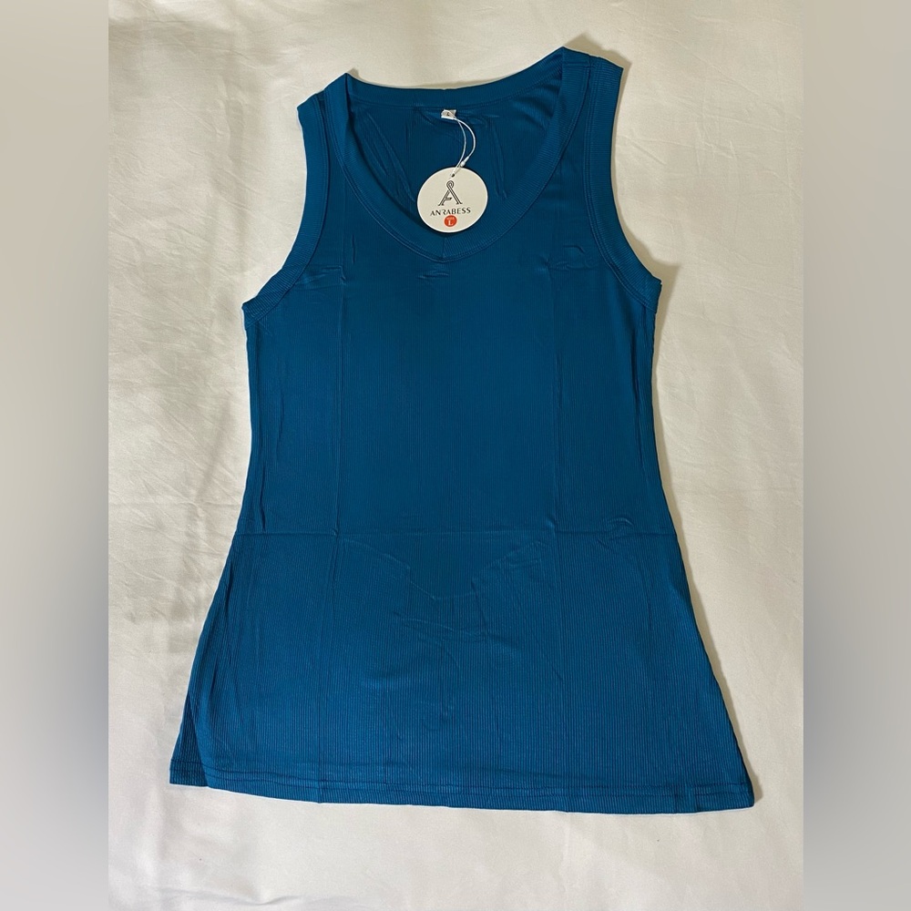 NWT Anrabess V-Neck Ribbed Knit Tank Top - Picture 3 of 16